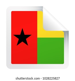 Guinea-Bissau Flag Vector Square Corner Paper Icon - Illustration