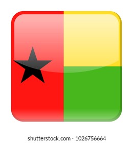 Guinea-Bissau Flag Vector Square Icon - Illustration