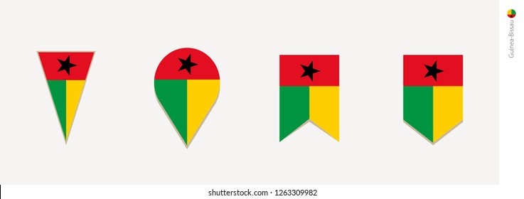 Guinea-Bissau flag in vertical design, vector illustration.