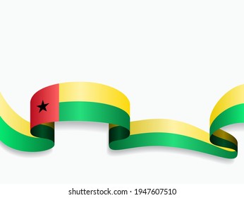 Guinea-Bissau flag wavy abstract background. Vector illustration.