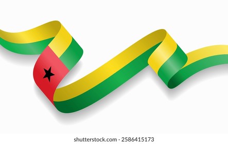 Guinea-Bissau flag wavy abstract background. Vector illustration.