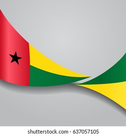 Guinea-Bissau flag wavy abstract background. Vector illustration.