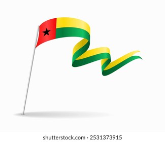 Guinea-Bissau flag wavy background layout. Vector illustration.