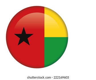 Guinea-Bissau glossy round button
