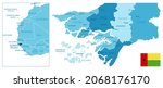 Guinea-Bissau - highly detailed blue map. Vector illustration