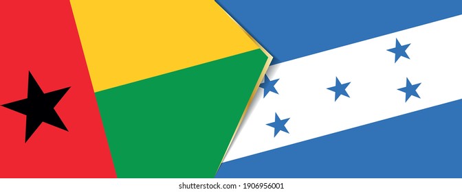 Flaggen von Guinea-Bissau und Honduras, zwei Vektorflaggen Symbol für Beziehung oder Konfrontation.