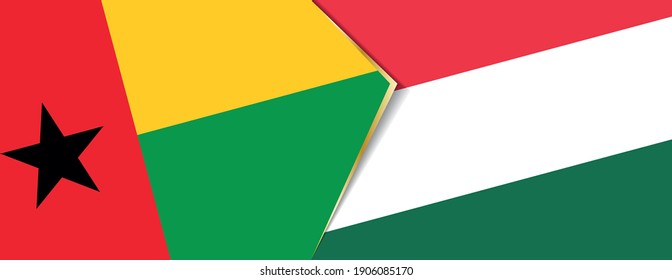 Guinea-Bissau and Hungary flags, two vector flags symbol of relationship or confrontation.