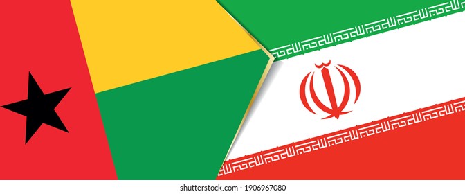 Guinea-Bissau und der Iran Flaggen, zwei Vektorflaggen Symbol für Beziehung oder Konfrontation.