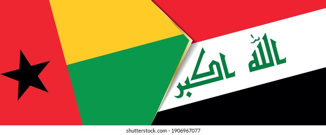 Banderas de Guinea-Bissau e Iraq, dos banderas vectoriales símbolo de relación o enfrentamiento.