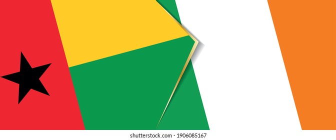 Guinea-Bissau and Ireland flags, two vector flags symbol of relationship or confrontation.