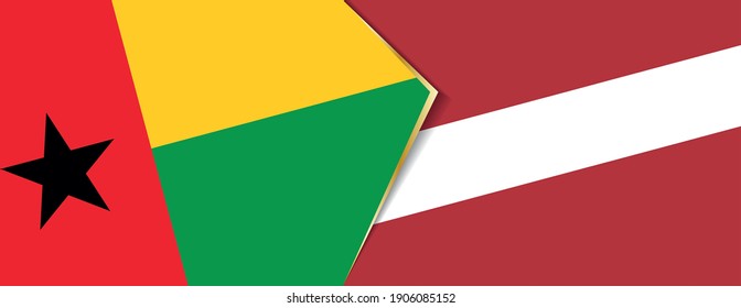 Guinea-Bissau and Latvia flags, two vector flags symbol of relationship or confrontation.