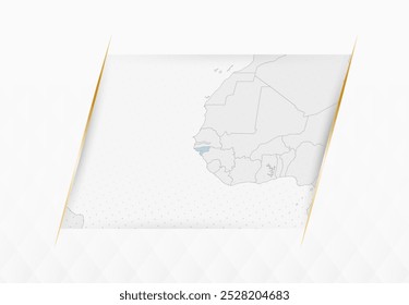 Guinea-Bissau Map in Blue with Gold Framed Accents. Modern Vector Map of Guinea-Bissau. Vector Illustration.