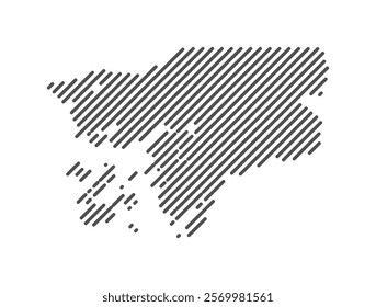 Guinea-Bissau - Map of the country formed by lines. Vector Illustration.