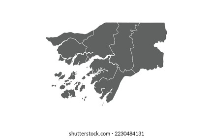 Guinea-Bissau map isolated on white background.for annual infographics report website layout.