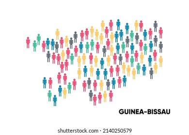 Guinea-Bissau Map made by a group of people, Population. Globalization. People from different countries