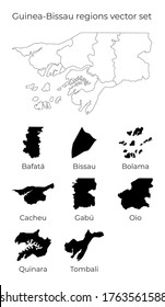 Guinea-Bissau map with shapes of regions. Blank vector map of the country with regions. Borders of the country for your infographic. Vector illustration.
