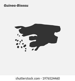 Guinea-Bissau map silhouette. Vector illustration.