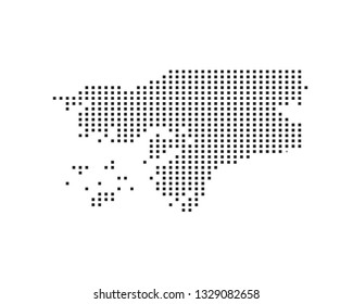 Guinea-Bissau map - small square map of Guinea-Bissau on white background for your web site design map logo, app, ui, Travel vector illustration eps10.