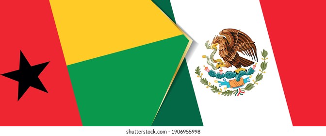 Guinea-Bissau and Mexico flags, two vector flags symbol of relationship or confrontation.