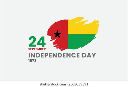 Guinea-Bissau Día Nacional, 24 de septiembre Guinea Bissau Día de la Independencia, Pincel pintó la bandera grunge de Guinea Bissau