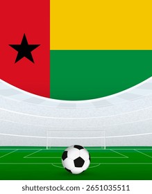 Tema, Estádio e Bola de Futebol da Guiné-Bissau. Jogo de futebol Conceito na Guiné-Bissau. Ideal para uso em promoções de eventos esportivos, projetos temáticos de futebol e anúncios de torneios.