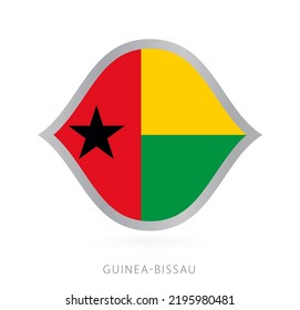 Guinea-Bissau national team flag in style for international basketball competitions. Vector sign.