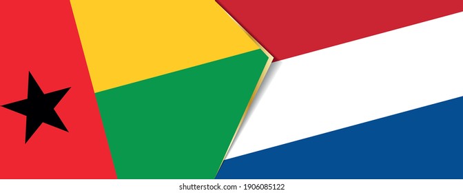 Guinea-Bissau and Netherlands flags, two vector flags symbol of relationship or confrontation.