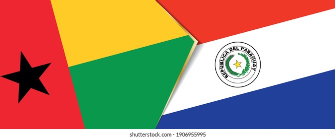 Guinea-Bissau and Paraguay flags, two vector flags symbol of relationship or confrontation.