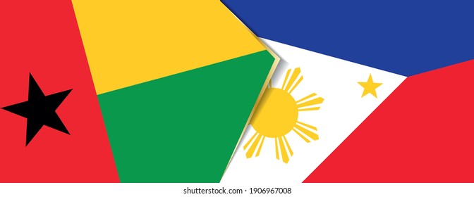 Guinea-Bissau and Philippines flags, two vector flags symbol of relationship or confrontation.