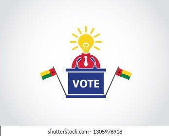 Guinea-Bissau Podium Bright Idea Politician Speech Poll