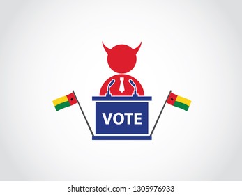 Guinea-Bissau Podium Evil Politician Speech Poll