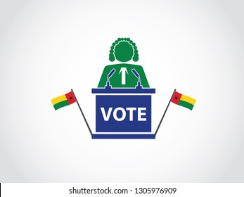 Guinea-Bissau Podium Judge Speech Poll