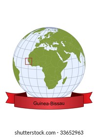 Guinea-Bissau, position on the globe