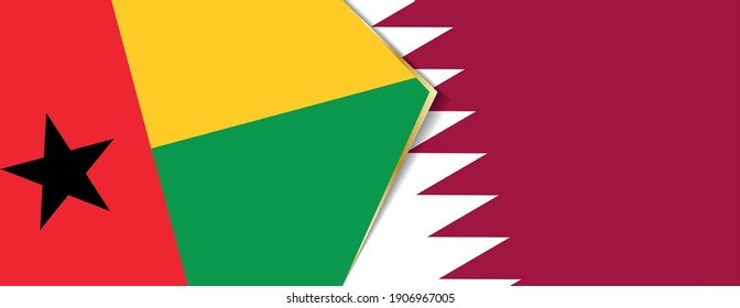 Guinea-Bissau and Qatar flags, two vector flags symbol of relationship or confrontation.