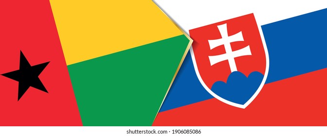 Guinea-Bissau und die Slowakei Flaggen, zwei Vektorflaggen Symbol für Beziehung oder Konfrontation.