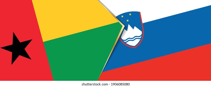 Guinea-Bissau and Slovenia flags, two vector flags symbol of relationship or confrontation.