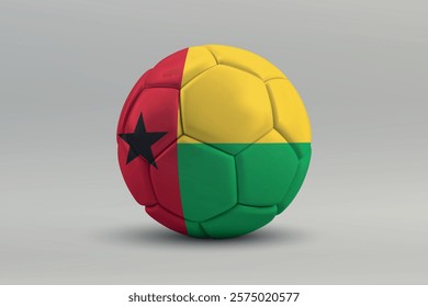 Guinea-Bissau soccer ball featuring the national flag design on a gray background