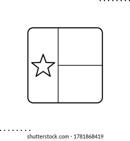 Guinea-Bissau square flag vector icon in outlines 
