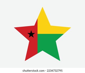 Guinea-Bissau Star Flag. Bissau-Guinean Star Shape Flag. Guinea Bissau Country National Banner Icon Symbol Vector Flat Artwork Graphic Illustration svg