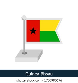 Guinea-Bissau Table Flag. Flat style. Vector.