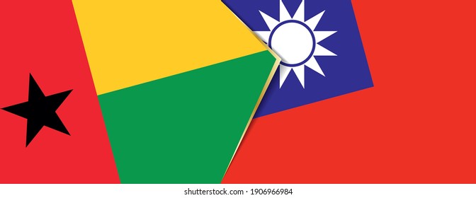 Guinea-Bissau and Taiwan flags, two vector flags symbol of relationship or confrontation.