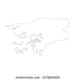 Guinea-Bissau vector country map outline