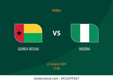 Guinea-Bissau vs Nigeria football scoreboard broadcast template for soccer africa tournament 2023