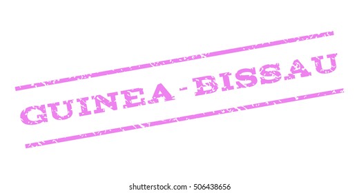 Guinea-Bissau watermark stamp. Text caption between parallel lines with grunge design style. Rubber seal stamp with dust texture. Vector violet color ink imprint on a white background.