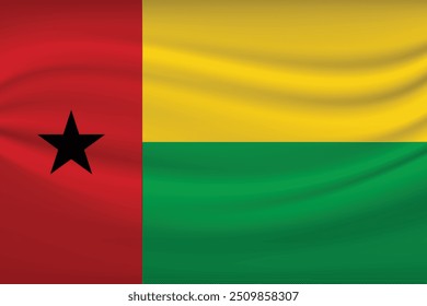 Guiné-Bissau Acenando com Bandeira do País em ilustração vetorial