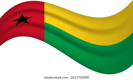Guinea-Bissau wavy flag, waving flag vector illustration