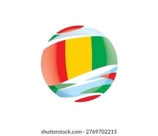 The Guinean flag in an abstract sphere