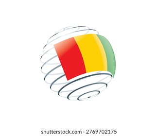 Guinean flag on an abstract globe