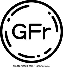 Guinean franc coin icon vector illustration