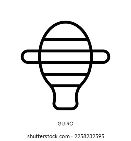 guiro icon. Line Art Style Design Isolated On White Background